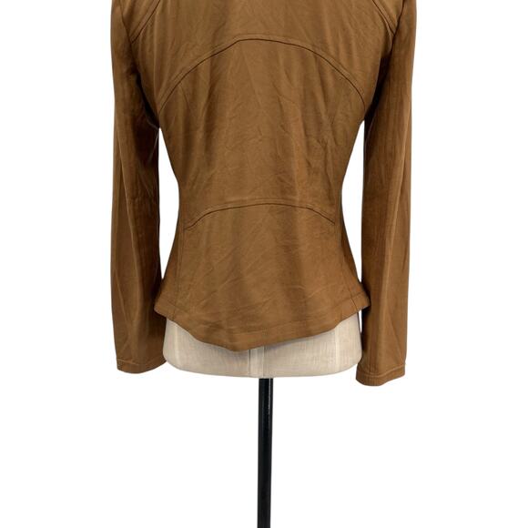 Clara‎ Sun Woo Liquid Leather Moto Jacket Camel Tan Size XS - Picture 11 of 14